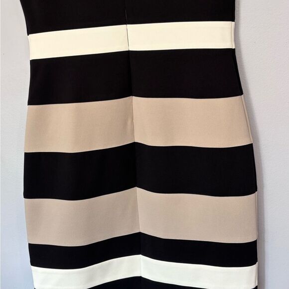 Tommy Hilfiger | Color block White Tan Black Tri-Tone Sleeveless Career Dress 10 - Picture 12 of 16